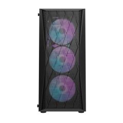 AIGO DK352 AT-650W 80+ Bronze USB3.0 4×12CM Fan Temperli Cam Siyah E-ATX Kasa