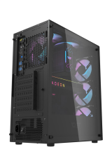 AIGO DK352 AT-650W 80+ Bronze USB3.0 4×12CM Fan Temperli Cam Siyah E-ATX Kasa