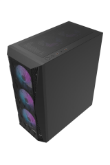 AIGO DK352 AT-650W 80+ Bronze USB3.0 4×12CM Fan Temperli Cam Siyah E-ATX Kasa