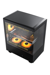 AIGO DB330M USB3.0 3×12CM Fan Temperli Cam Siyah mATX Kasa (PSU Yok)