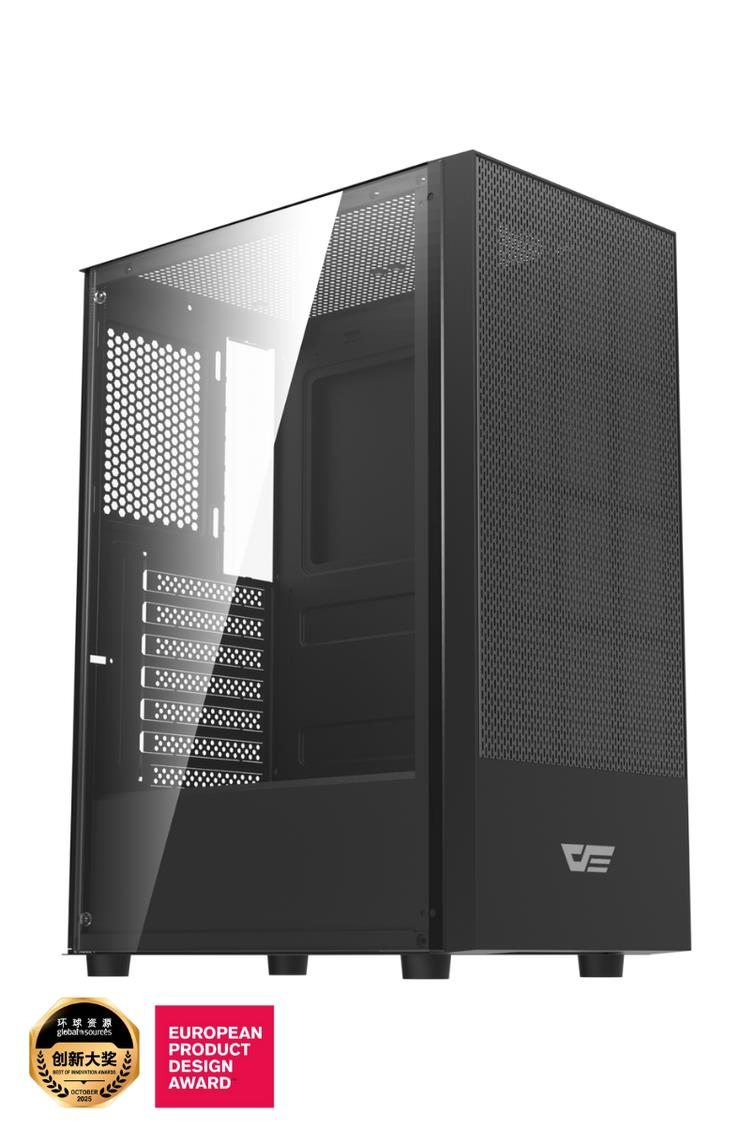 AIGO A290 USB3.0 3×12CM Fan Temperli Cam Siyah ATX Kasa (PSU Yok)