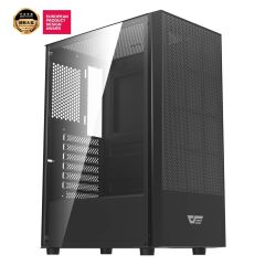 AIGO A290 USB3.0 3×12CM Fan Temperli Cam Siyah ATX Kasa (PSU Yok)