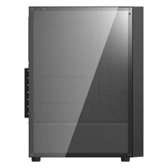 AIGO A290 USB3.0 3×12CM Fan Temperli Cam Siyah ATX Kasa (PSU Yok)