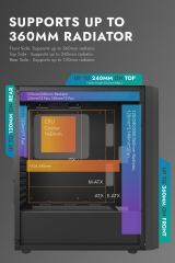 AIGO DK351 USB3.0 4×12CM Fan Temperli Cam Siyah E-ATX Kasa (PSU Yok)