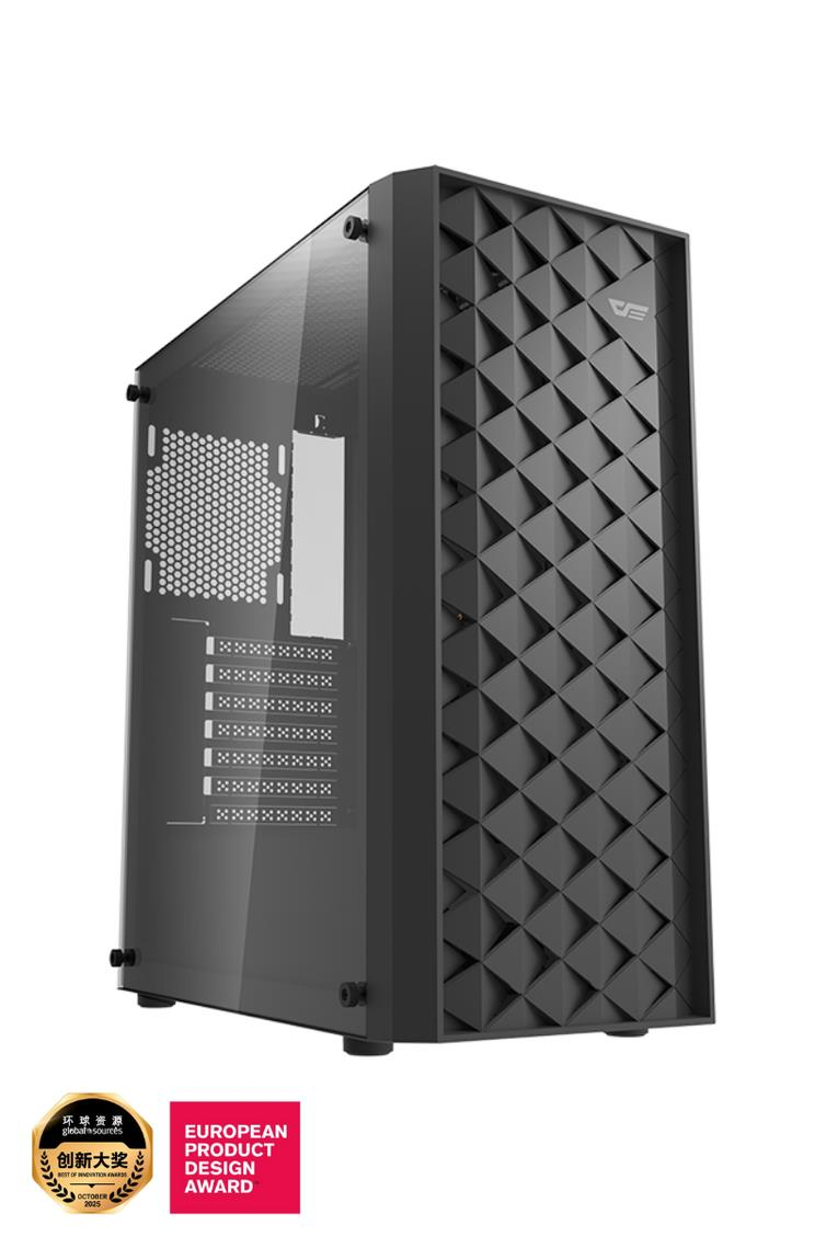 AIGO DK351 USB3.0 4×12CM Fan Temperli Cam Siyah E-ATX Kasa (PSU Yok)