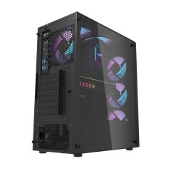 AIGO DK351 USB3.0 4×12CM Fan Temperli Cam Siyah E-ATX Kasa (PSU Yok)