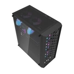 AIGO DK351 USB3.0 4×12CM Fan Temperli Cam Siyah E-ATX Kasa (PSU Yok)