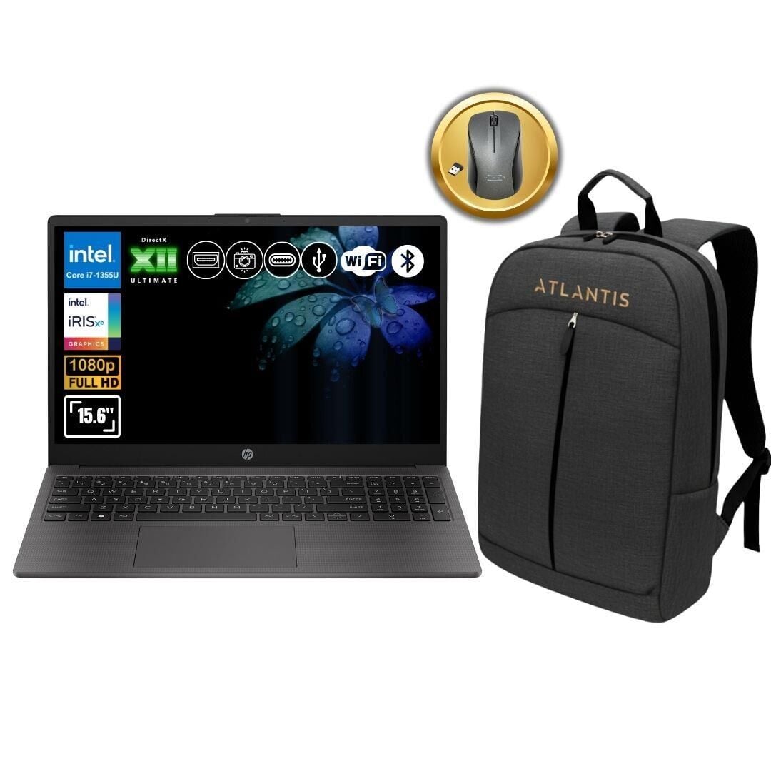 HP 250 G10 i7-1355U 8GB Ram 256GB SSD 15.6'' Full HD Fdos Notebook B9YT2ET ATL44 Çanta&Mouse Hediye