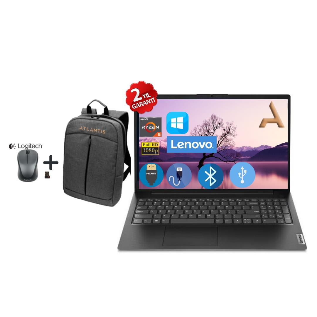 Lenovo Nb V15 RYZEN5-7520U 16 GB 128 GB SDD  82YU00QYTXZ015 W10 PRO  15.6'' HD Notebook Çanta & Mouse