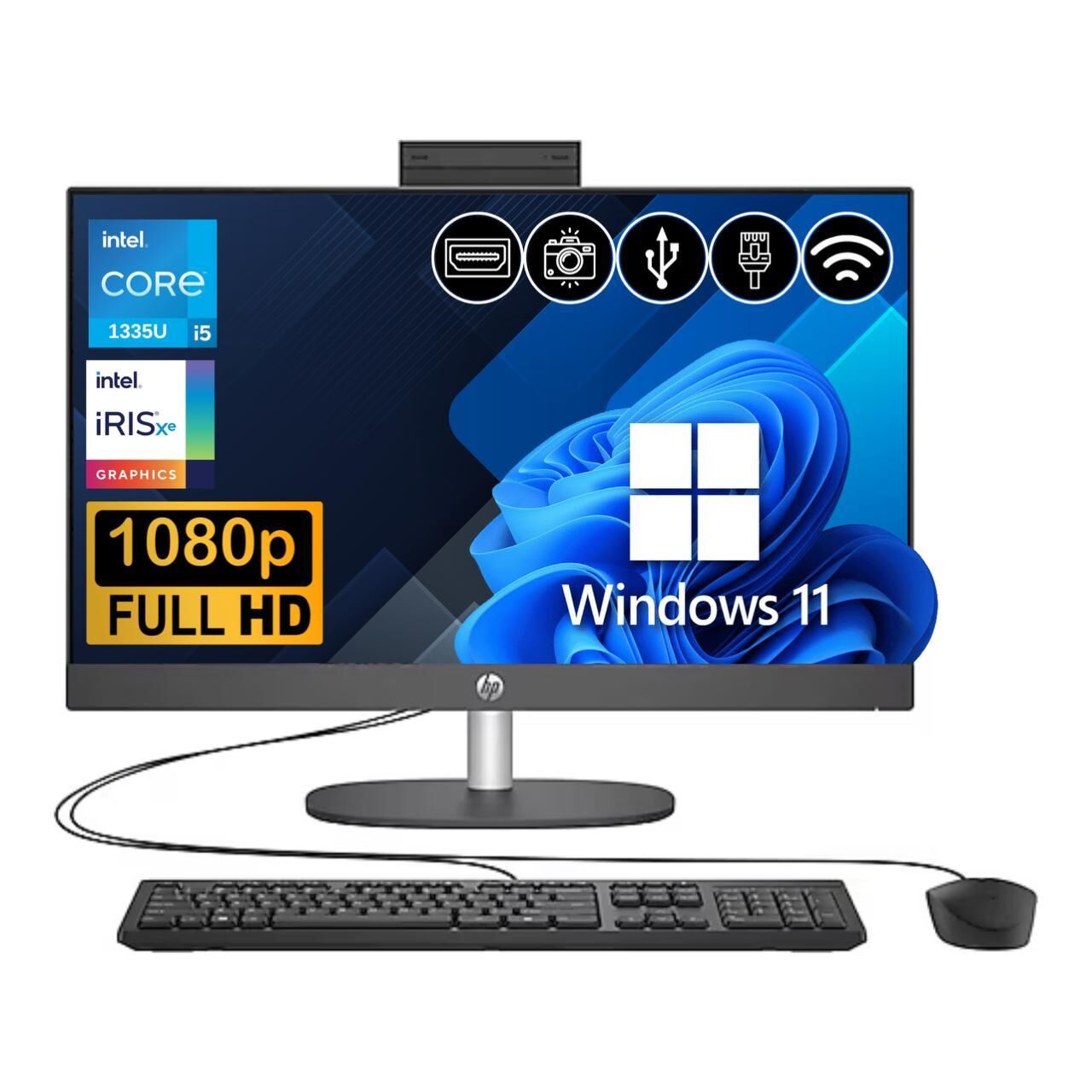 HP Proone 240 G10 i5 1335U 64GB  2TB M.2 SSD A1JZ3ES ATL41 23.8'' FHD W11Pro Siyah All In One Bilgisayar
