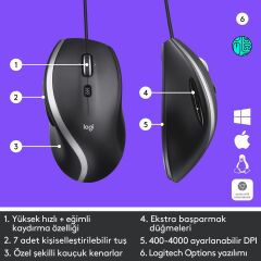 Logitech M500s 910-005784 Kablolu Optik Mouse
